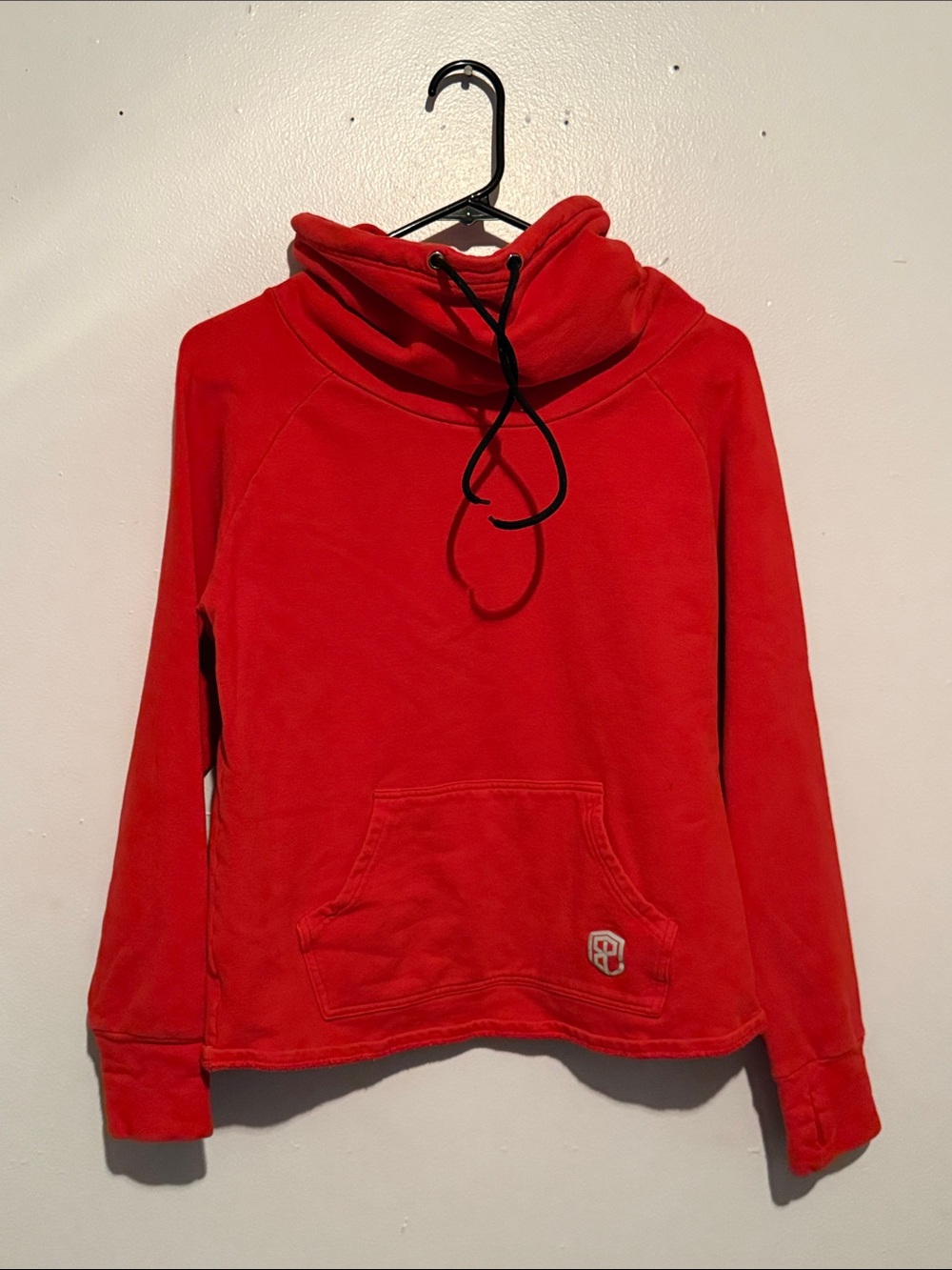 Born Primitive Red Funnel Neck Pullover Hoodie with Kangaroo Pocket